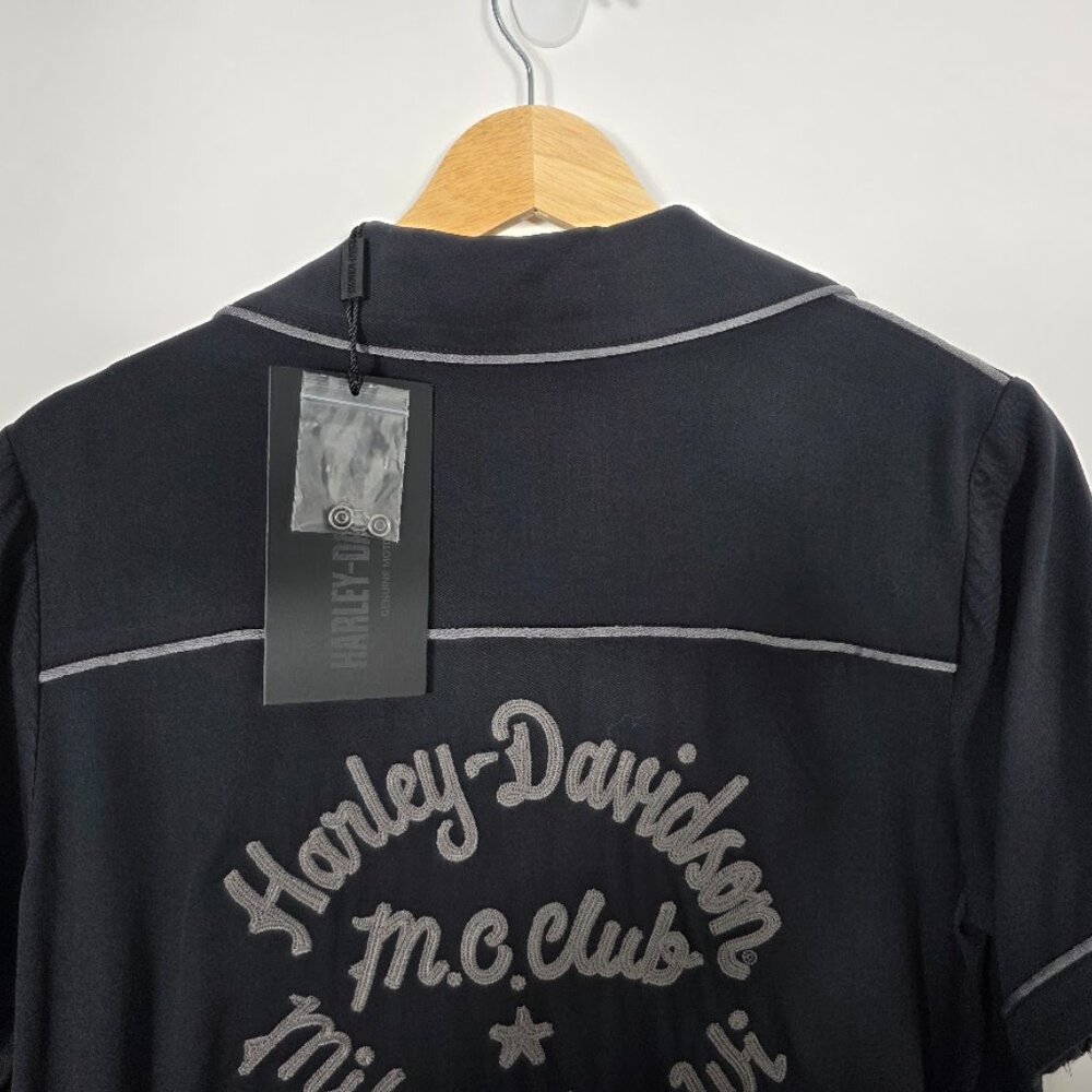 NWT Harley Davidson Club Crew Embroidered Biker Motorcycle Bowling Shirt XS - Picture 5 of 5